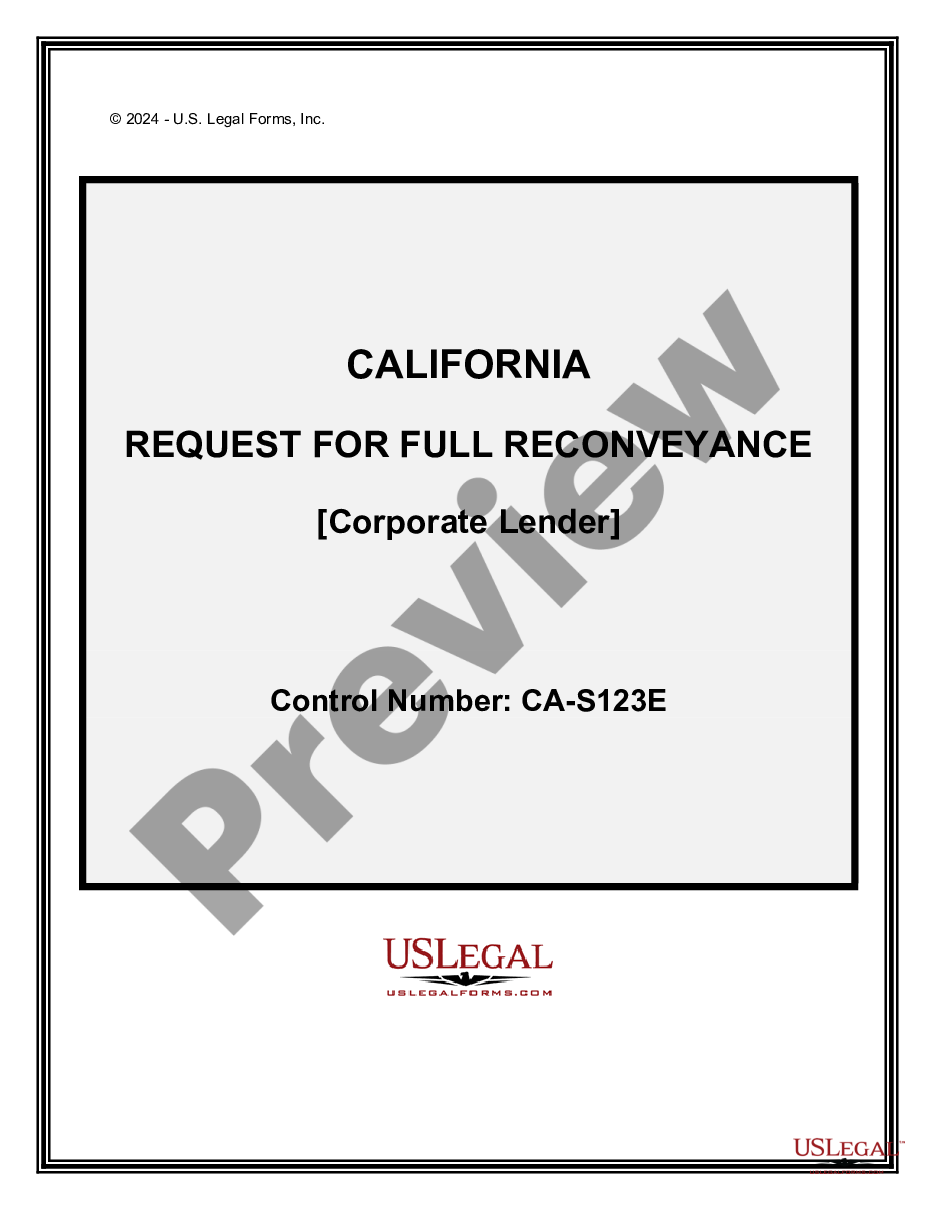 page 0 Request for Reconveyance of Deed of Trust by Corporation preview