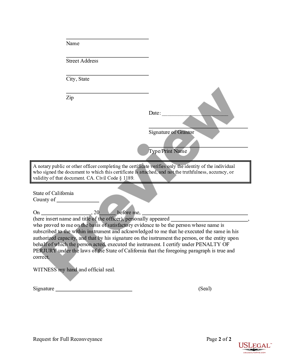 page 5 Request for Reconveyance of Deed of Trust by Individual preview