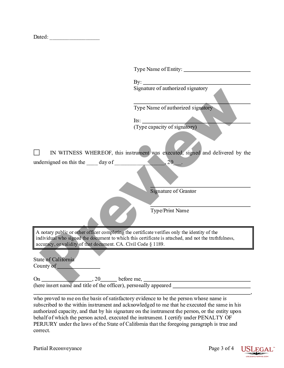 page 6 Partial Release of Property From Deed of Trust for Individual preview