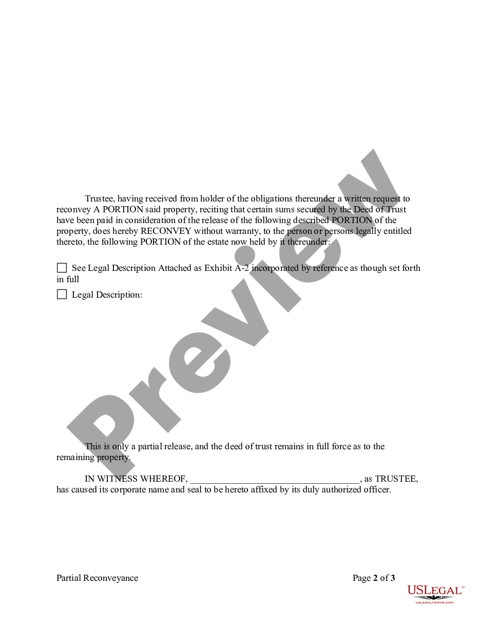 page 5 Partial Release of Property From Deed of Trust for Corporation preview