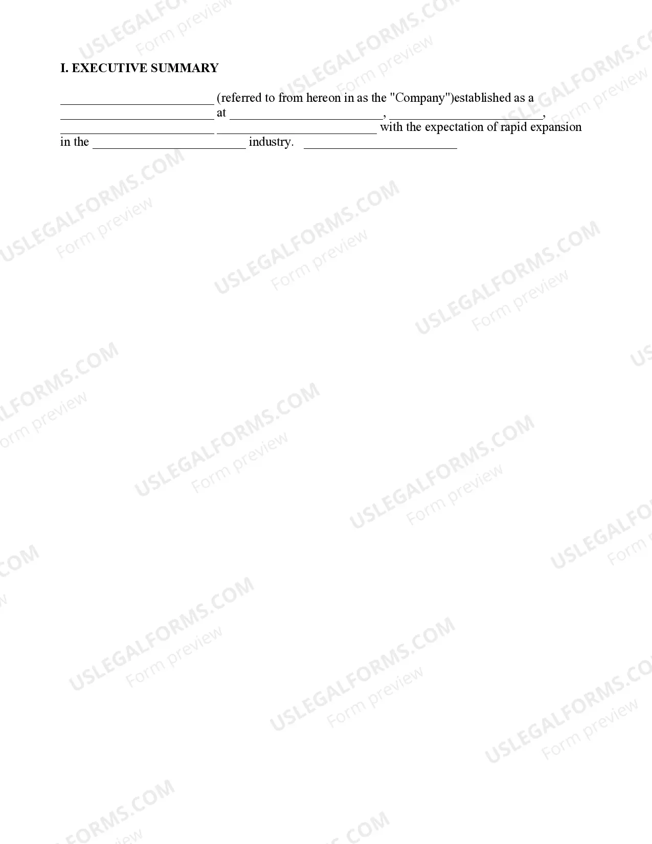 Preview Basic Business Plan