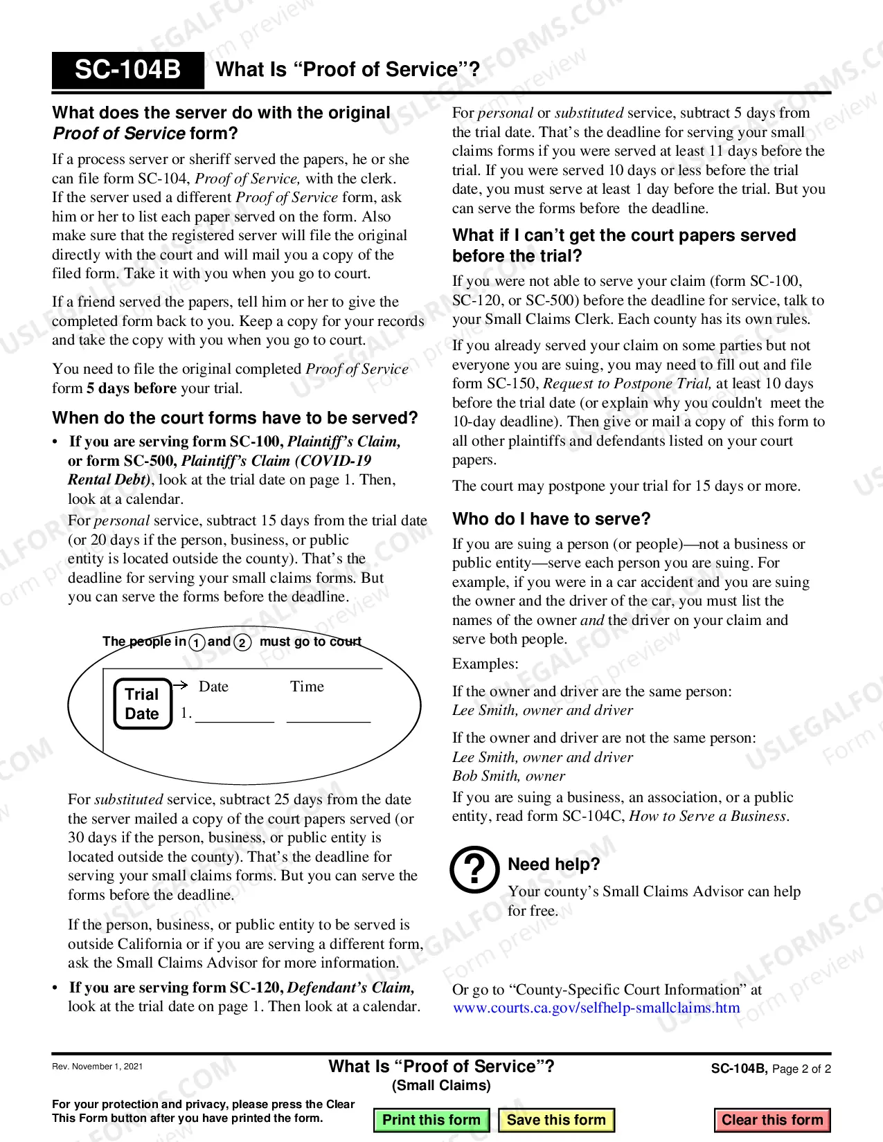 Preview What is Proof of Service - Small Claims