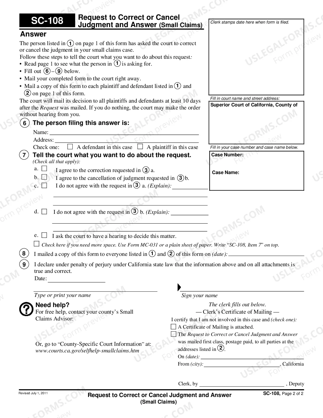 Preview Request to Correct or Vacate Judgment