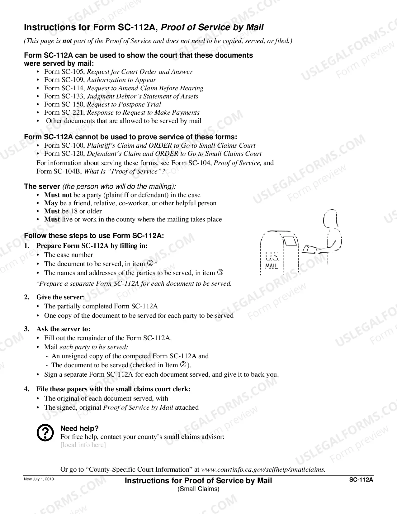 Preview Proof of Service by Mail