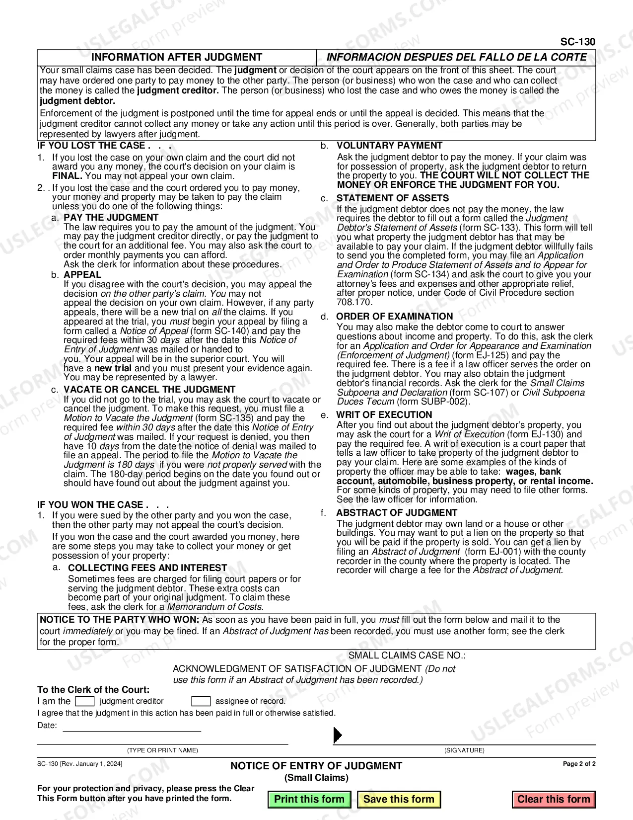 Preview Notice of Entry of Judgment