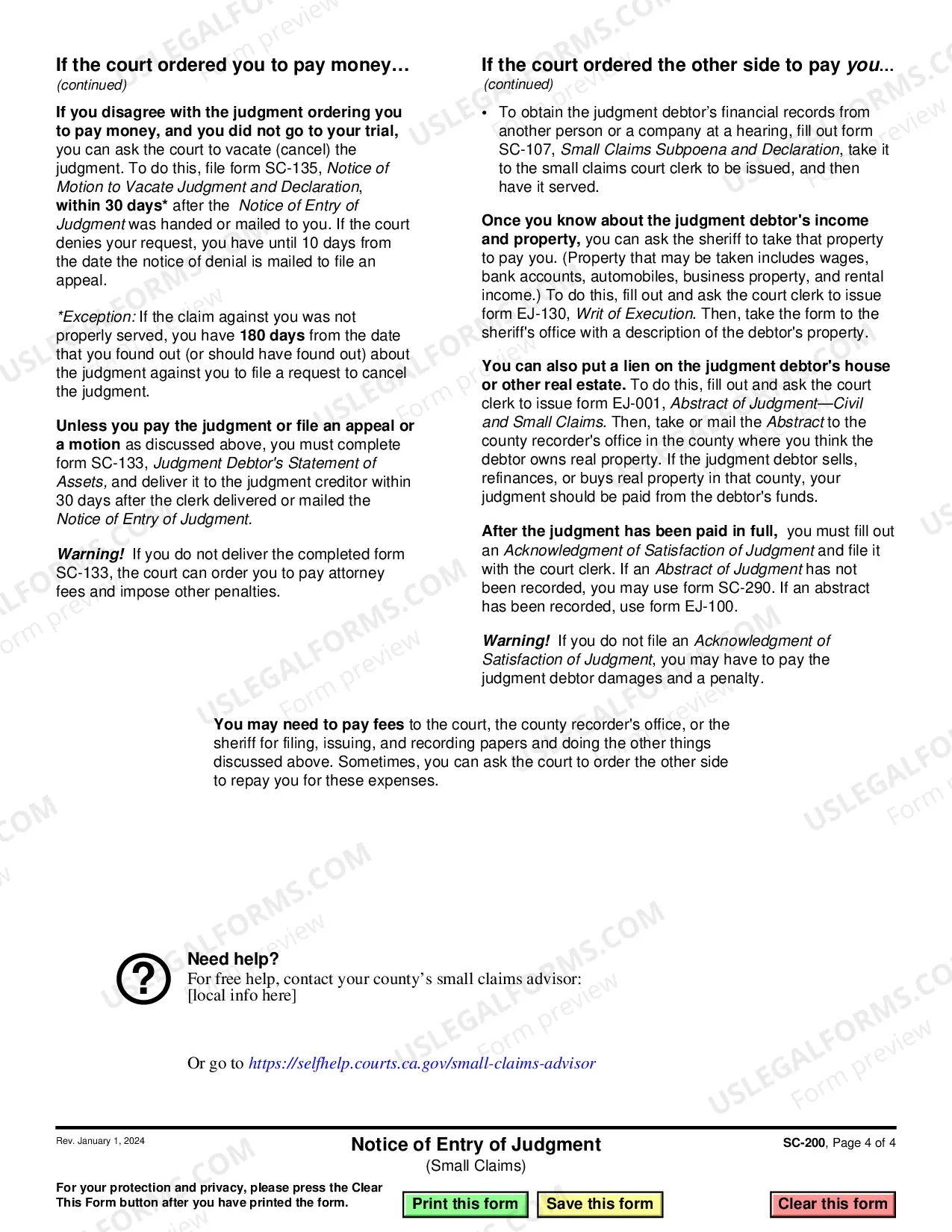 Preview Notice of Entry of Judgment