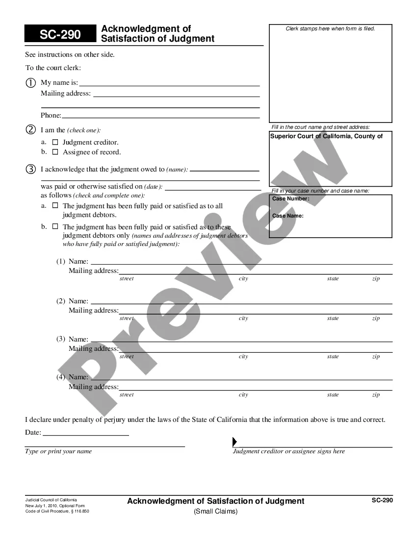 acknowledgement of assignment of judgment california