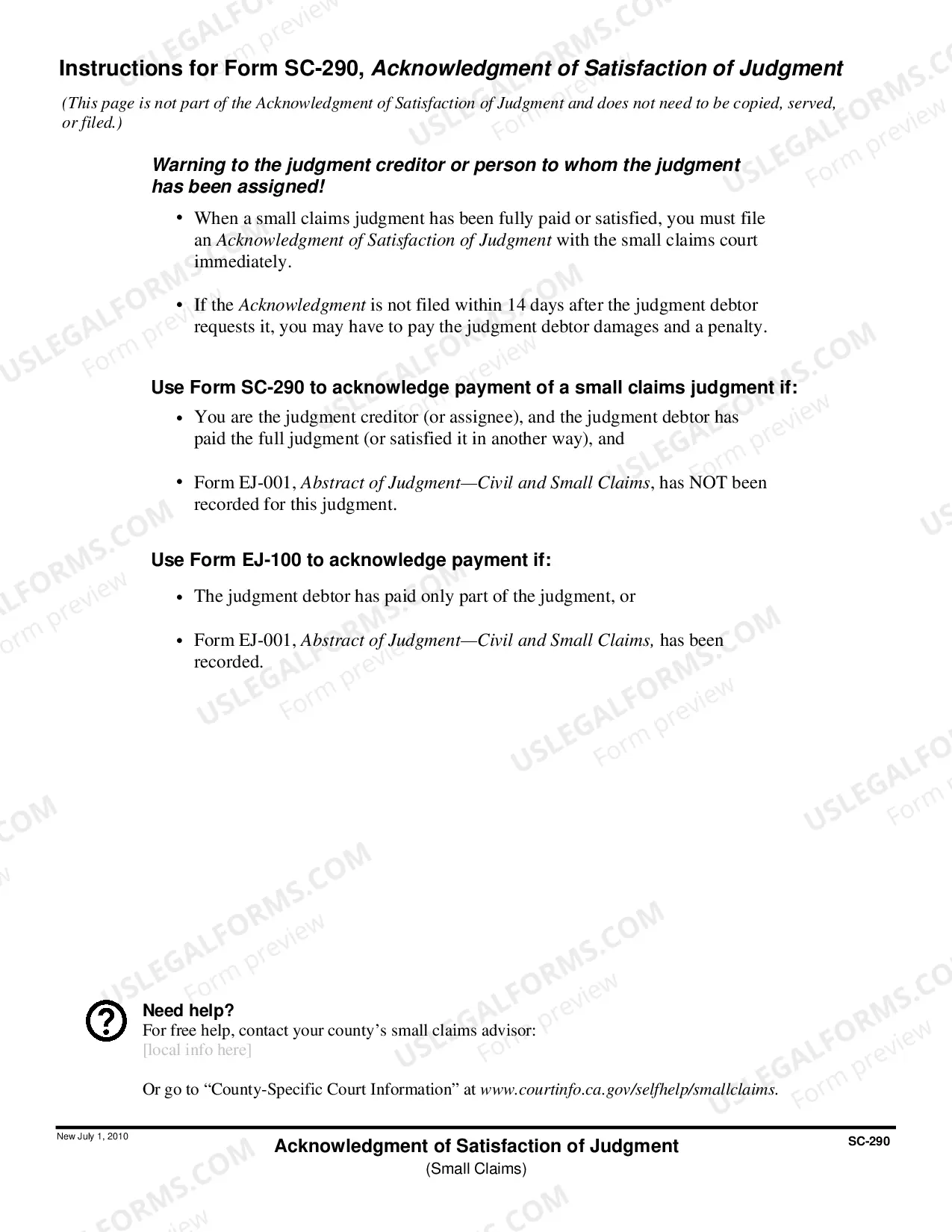 Preview Acknowledgment of Satisfaction of Judgment