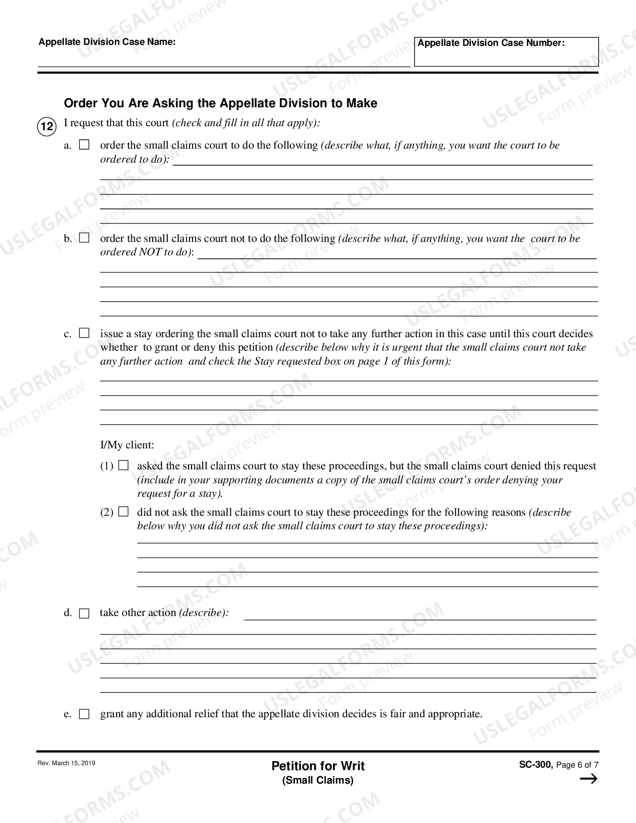 Preview Petition for Writ - Small Claims