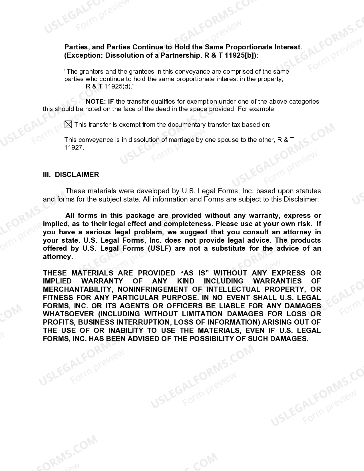 Preview Warranty Deed for Husband and Wife Converting Property from Tenants in Common to Joint Tenancy