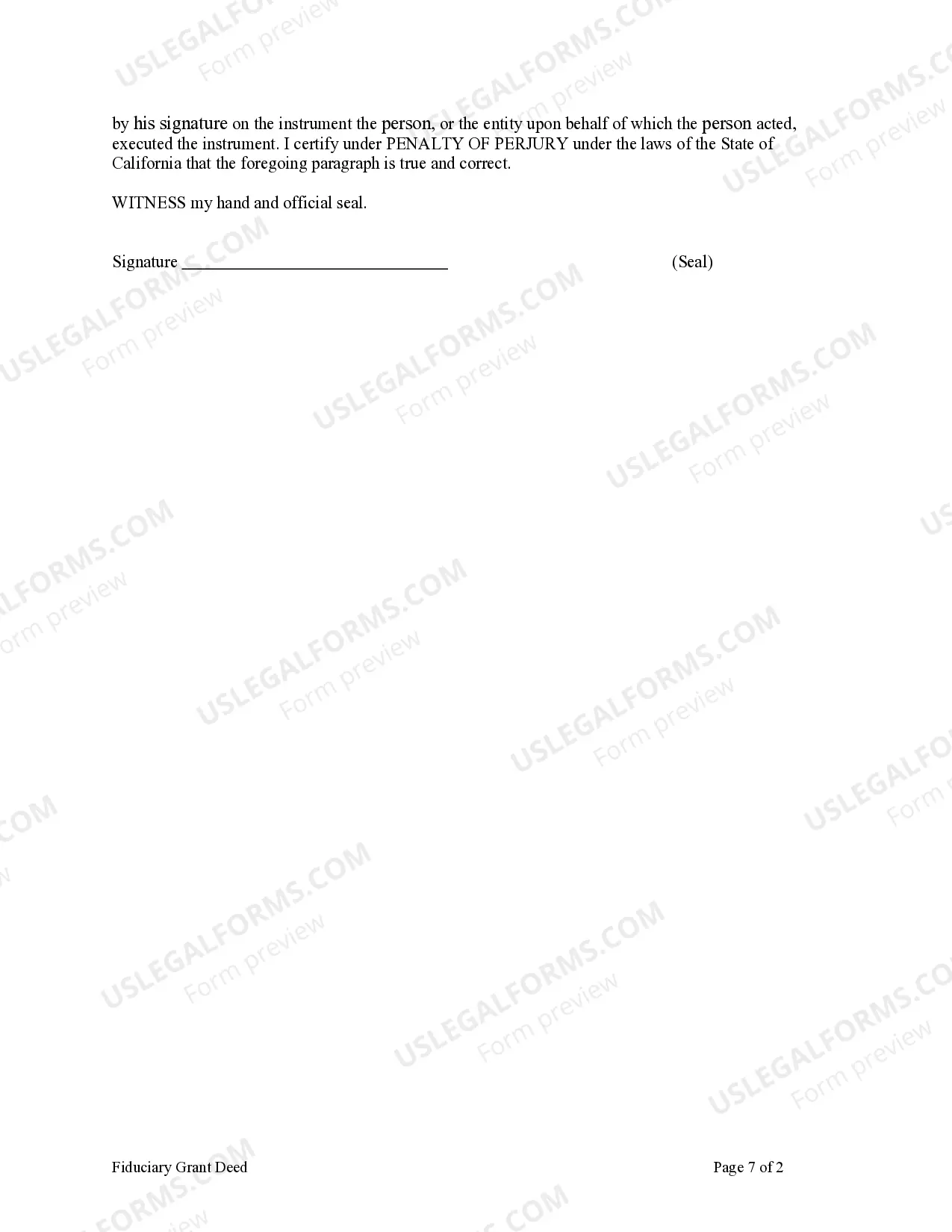 Preview Warranty Deed for Fiduciary