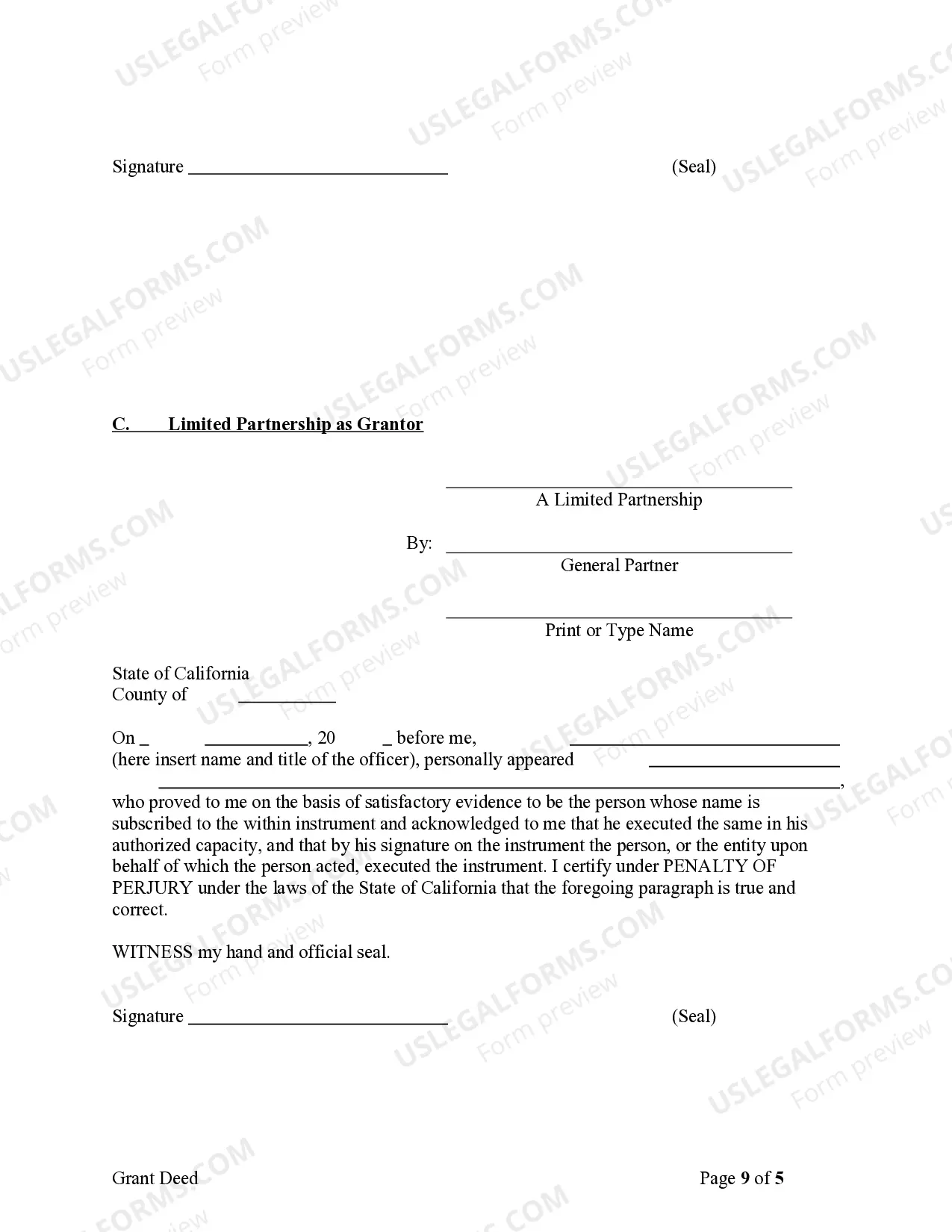 Preview Warranty Deed from Individual, Limited Partnership or LLC is the Grantor or Grantee