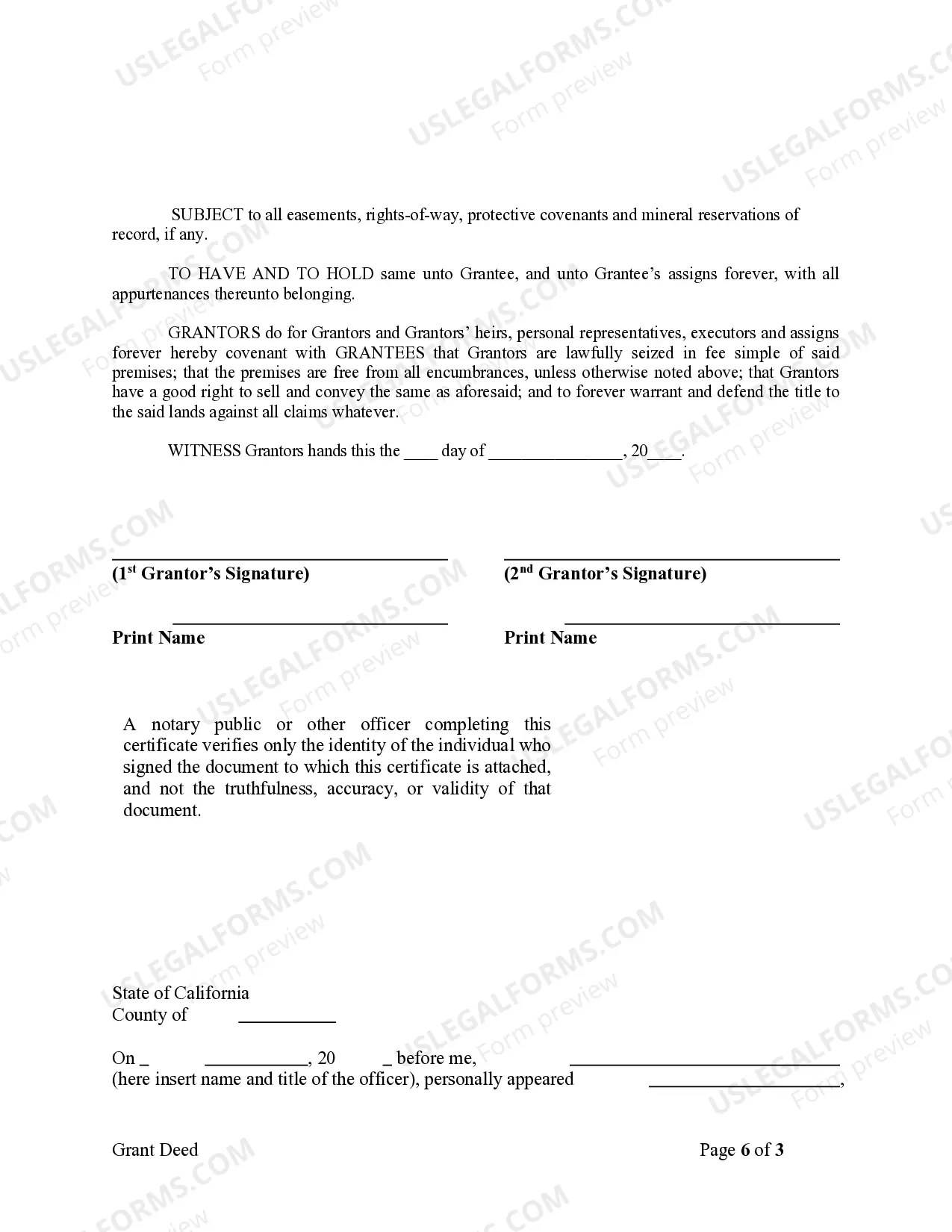 Preview Grant Deed - Two Individuals to Three Individuals as Joint Tenants