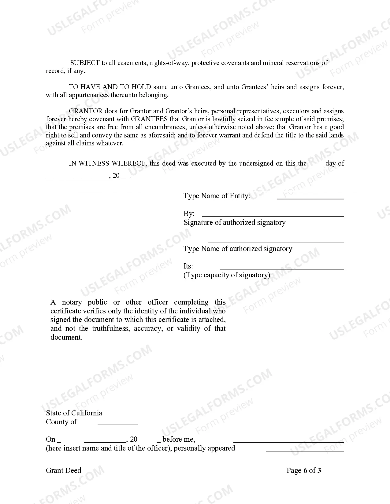 Preview Grant Deed - Corporation to Three Individuals as Joint Tenants