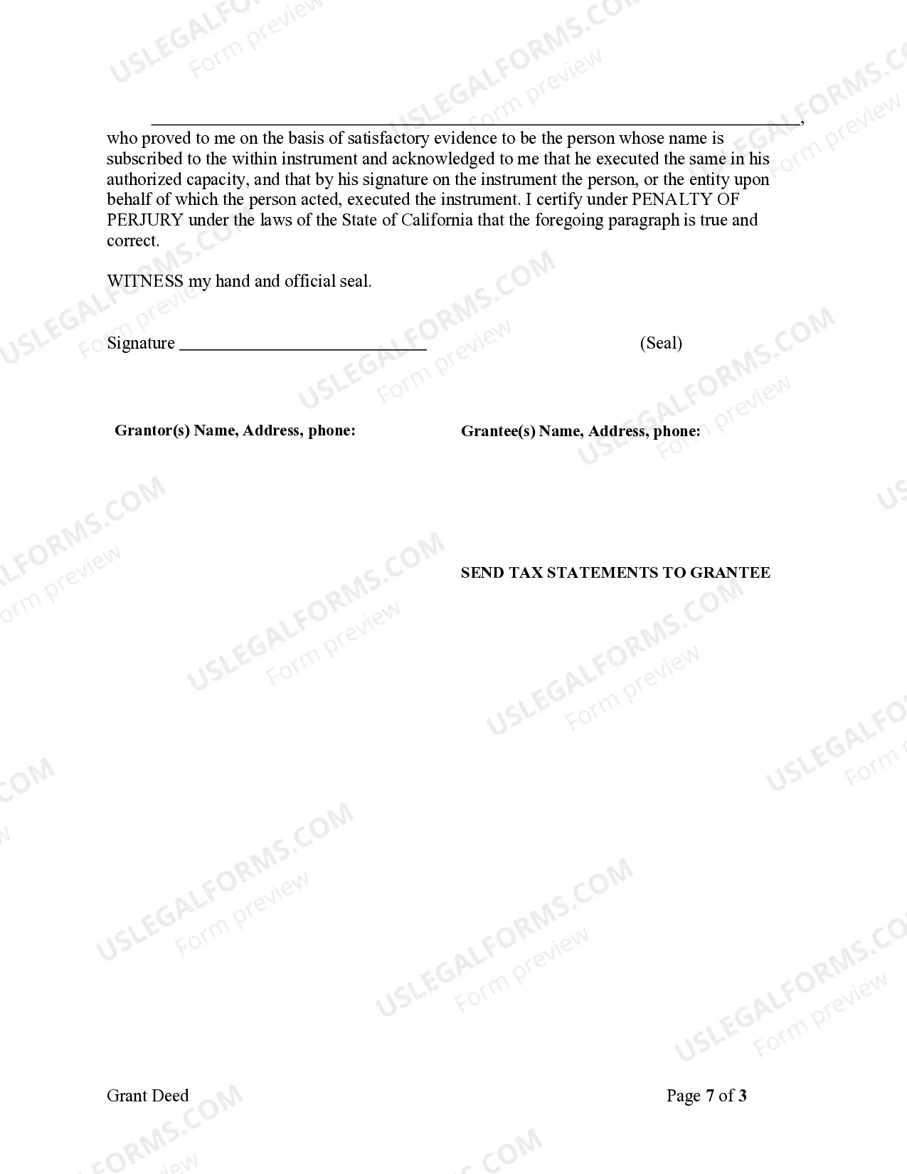 Preview Grant Deed - Corporation to Three Individuals as Joint Tenants