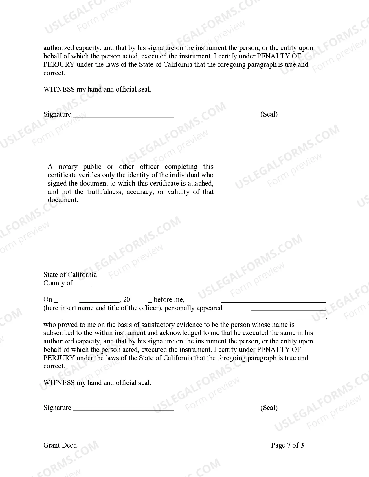 Preview Grant Deed from Husband and Wife to Three Individuals as Joint Tenants