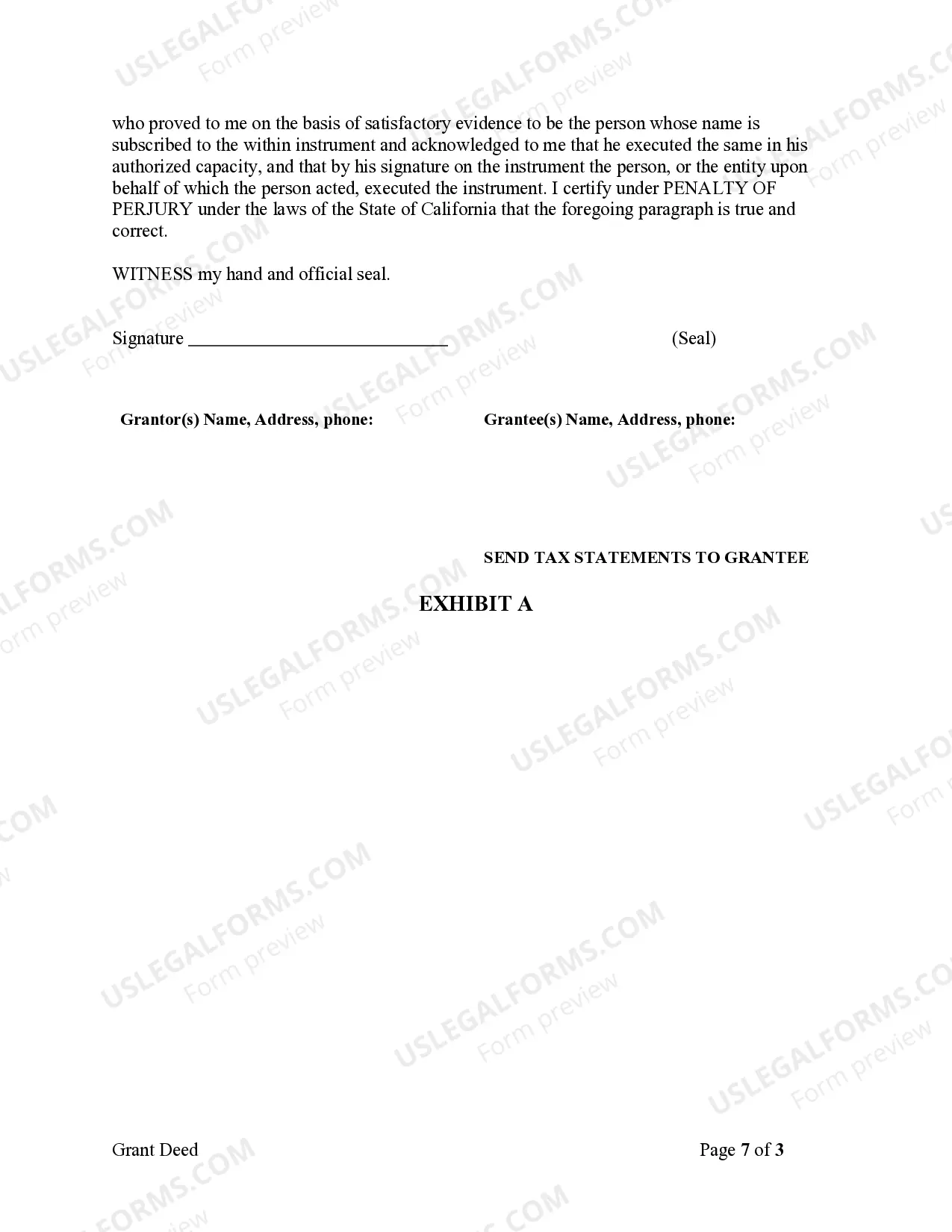 Preview Grant Deed - One Individual to Five Individuals as Joint Tenants