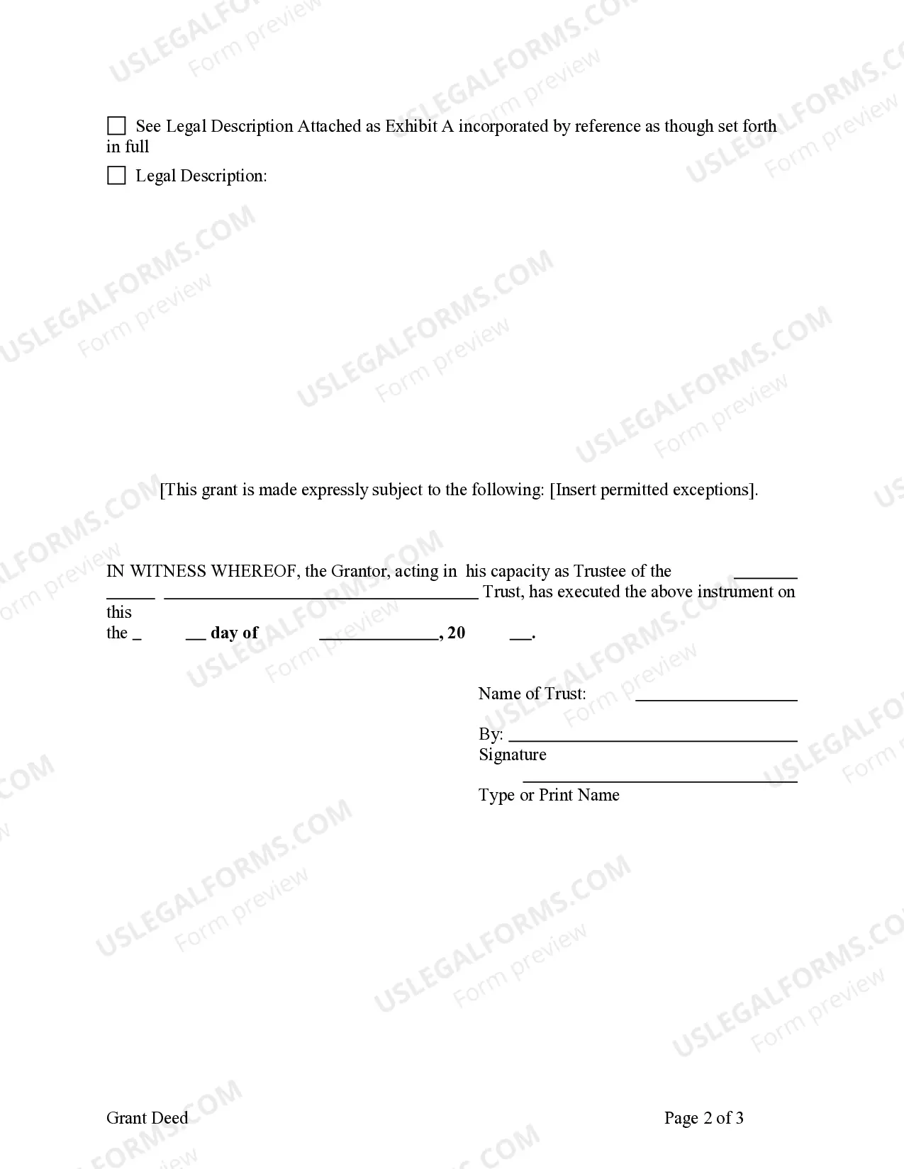 Preview Grant Deed - Living Trust to Living Trust