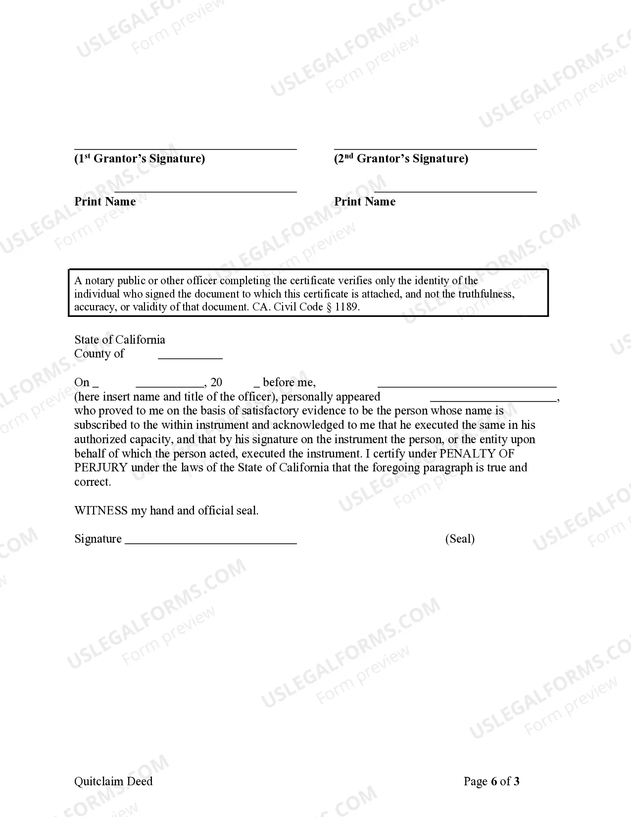 Preview Quitclaim Deed from two Individuals to Four Individuals as Joint Tenants