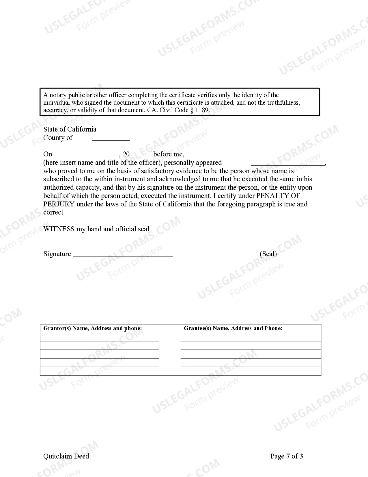 Preview Quitclaim Deed from two Individuals to Four Individuals as Joint Tenants