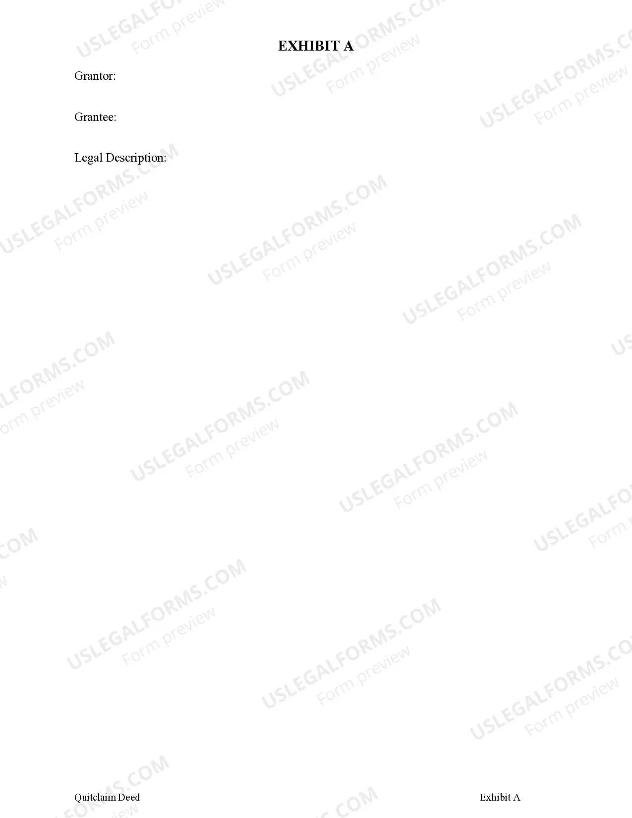 Preview Quitclaim Deed for Trust to Trust