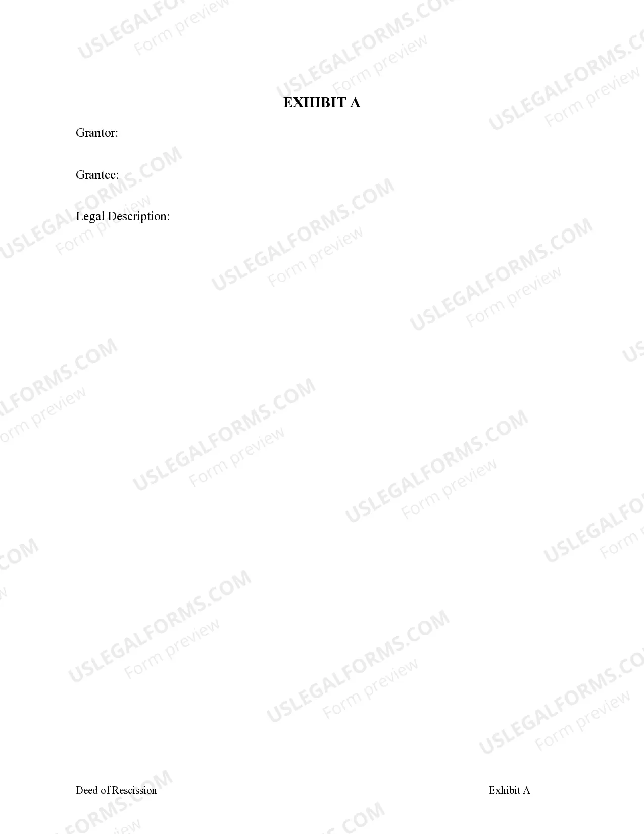 Preview Deed of Rescission - Corporation to Corporation