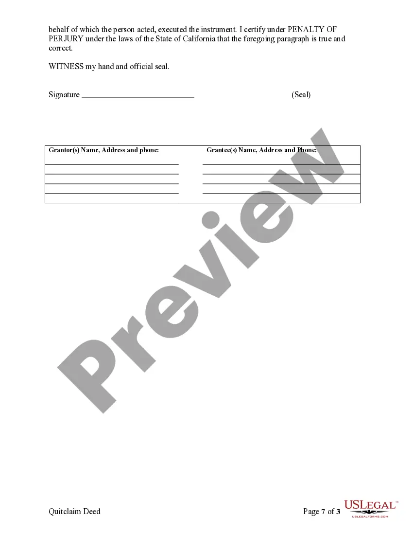 Preview Quitclaim Deed from two Individuals to Three Individuals as Joint Tenants