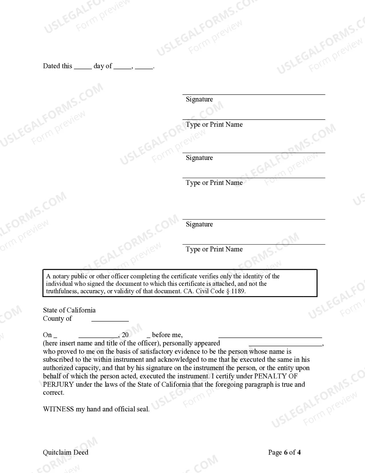 Preview Quitclaim Deed for Three Individuals to Two Individuals as Tenants in Common