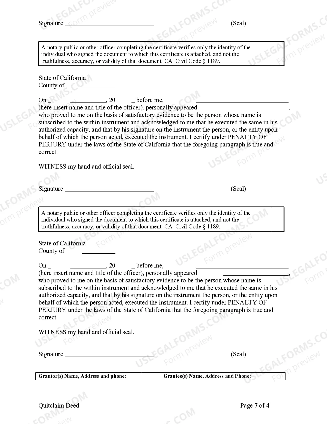 Preview Quitclaim Deed for Three Individuals to Two Individuals as Tenants in Common