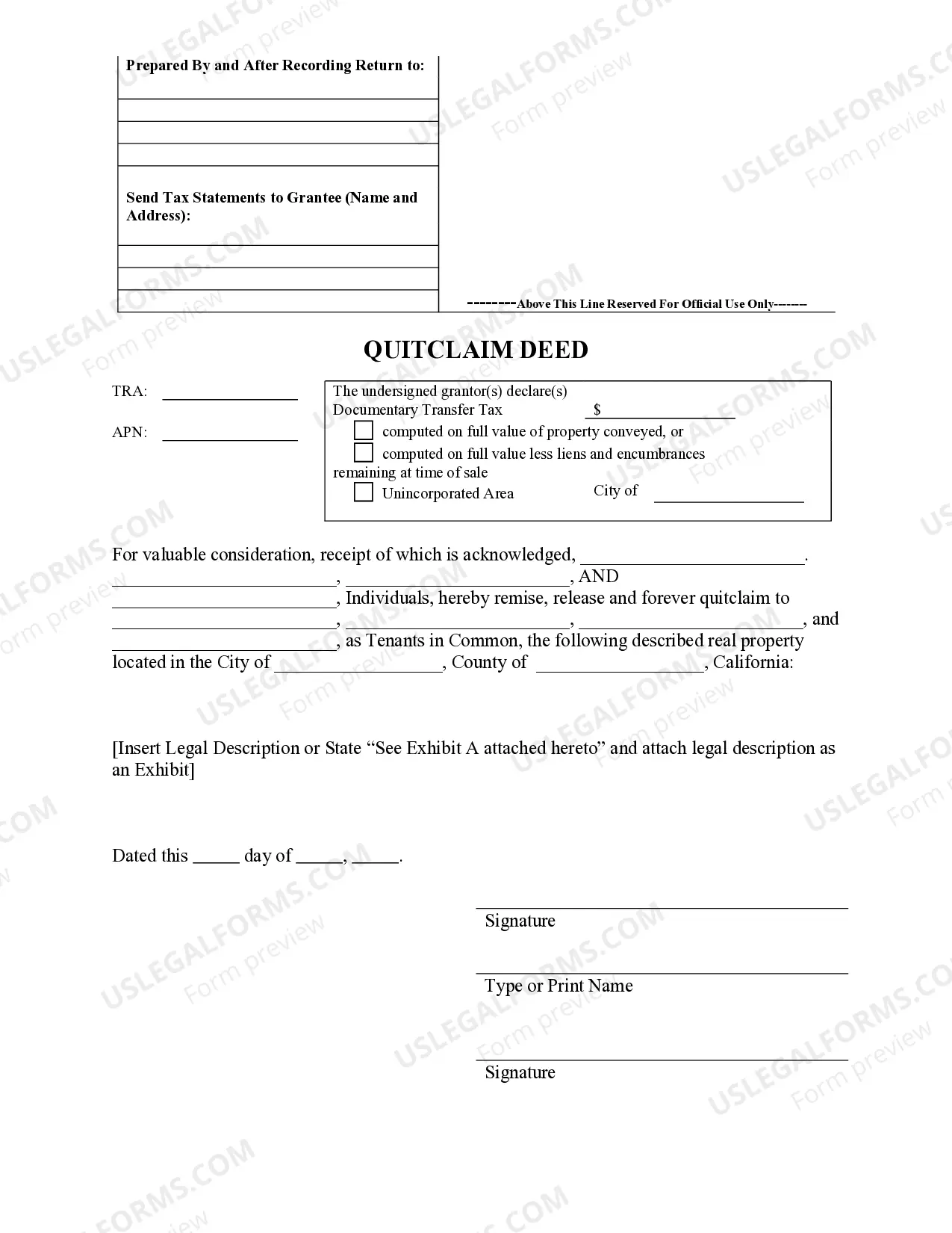Preview Condominium Quitclaim Deed for Four Individuals to Four Individuals