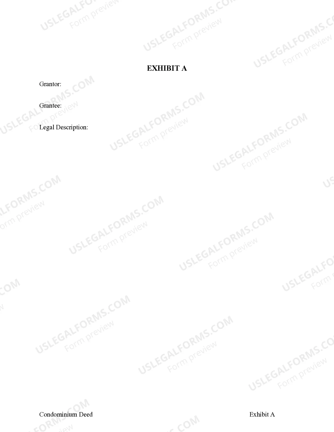 Preview Condominium Quitclaim Deed for Individual to Individual