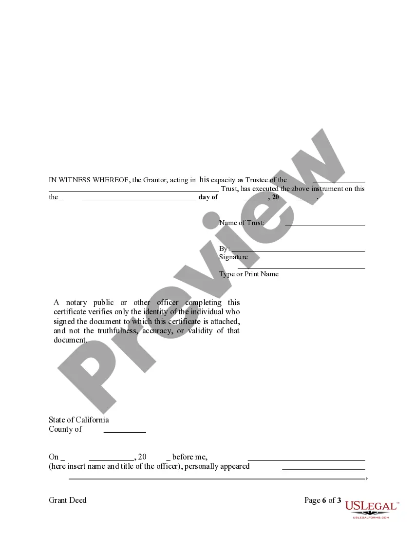 Preview Grant Deed from a Trust to LLC