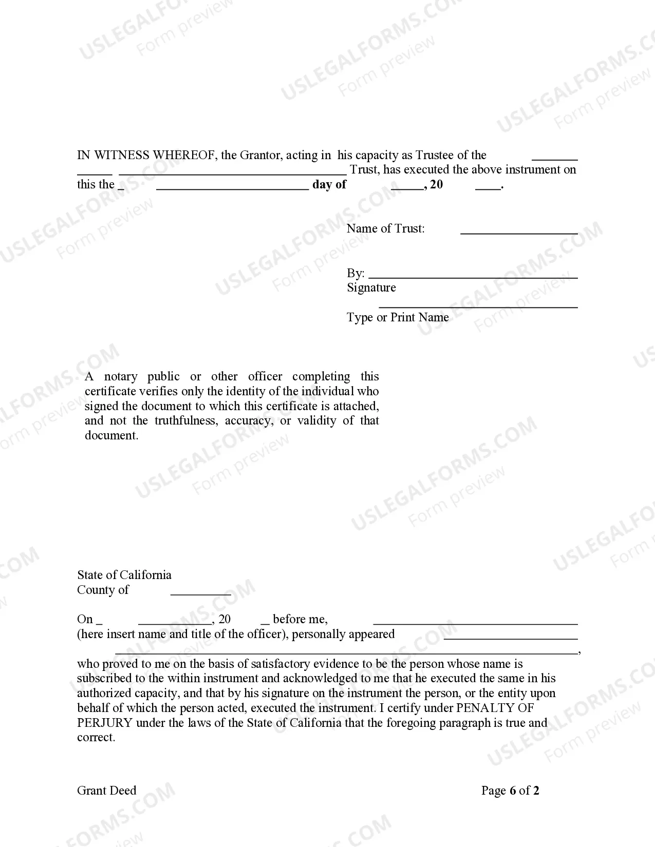 Preview Grant Deed - Trust to Individual