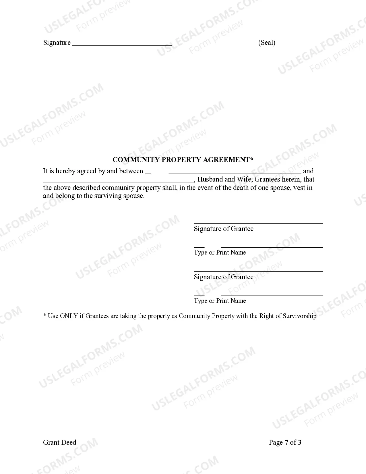 Preview Grant Deed from a Trust to a Husband and Wife