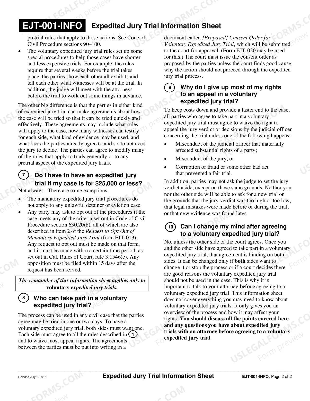 Preview Expedited Jury Trial Information