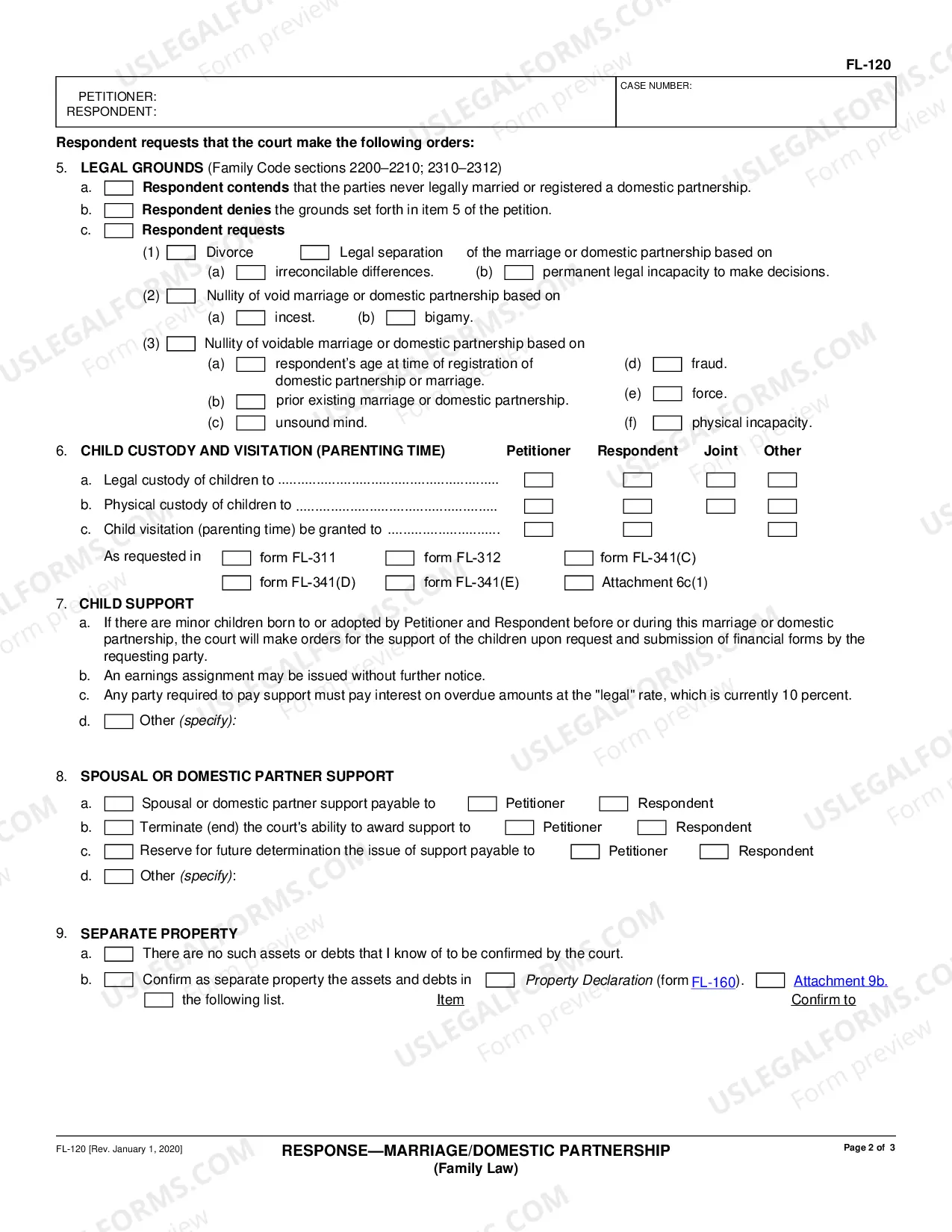 Preview Response-Domestic Partnership-Marriage