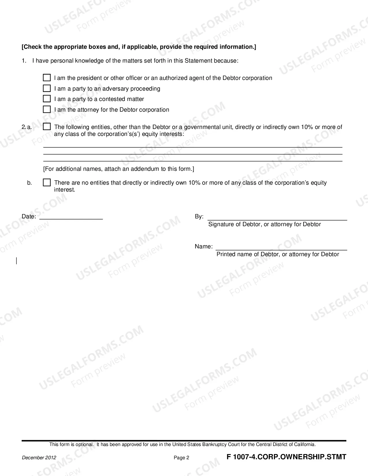 Preview Corporate Ownership Statement