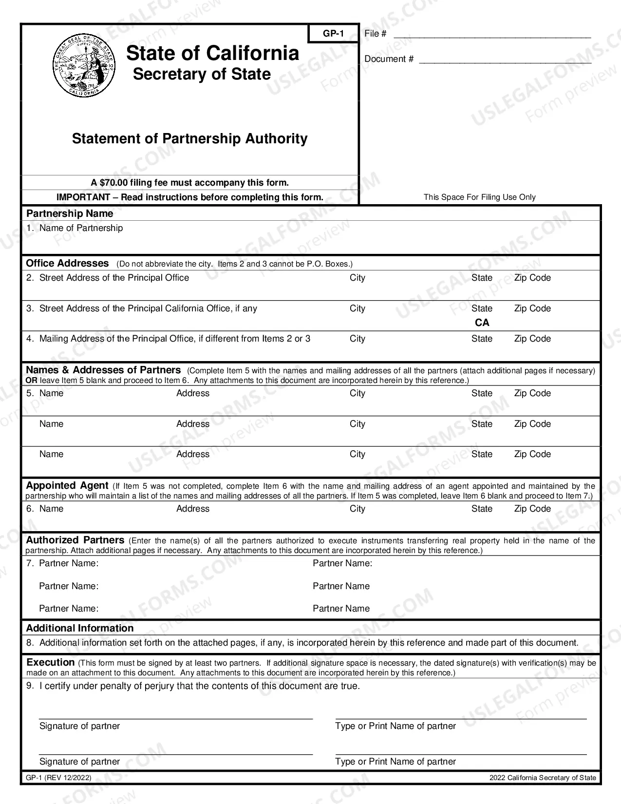 Preview Statement Of Partnership Authority Conversion