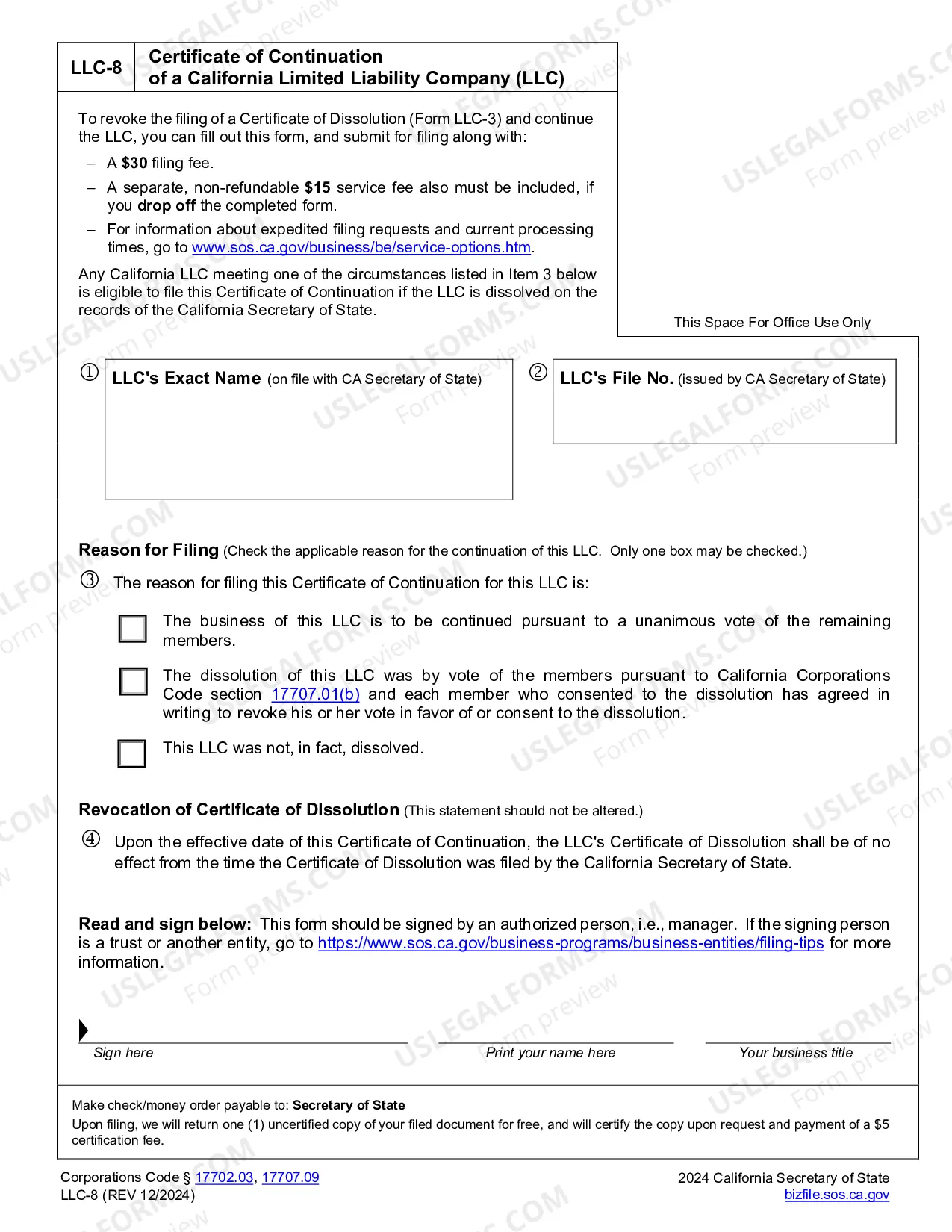 Preview Certificate Of Continuation