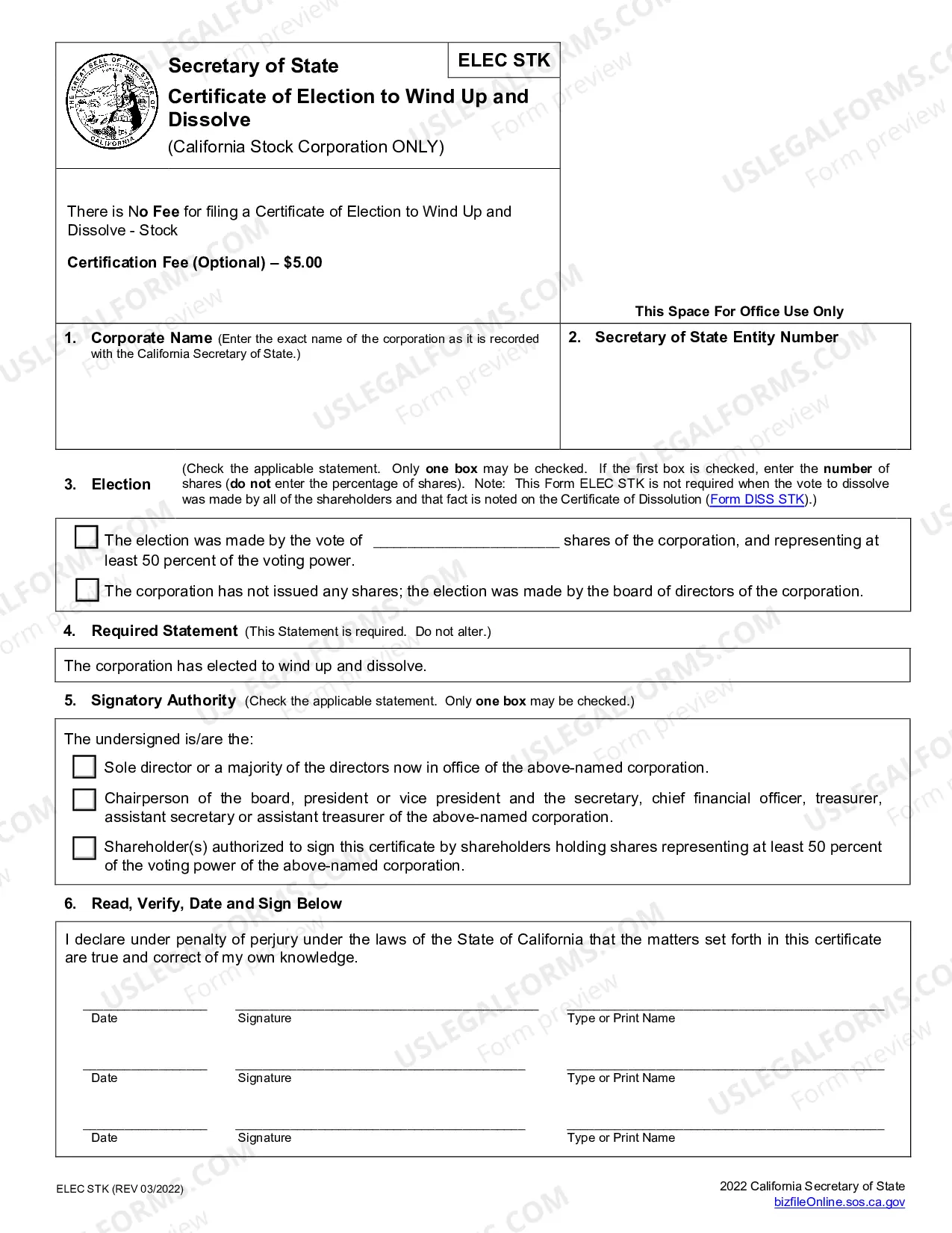 Preview Certificate Of Dissolution