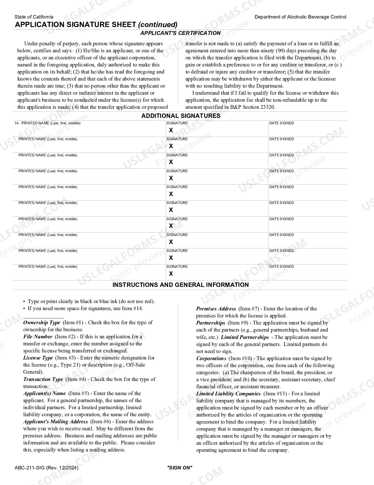 Preview Priority Application Signature Sheet