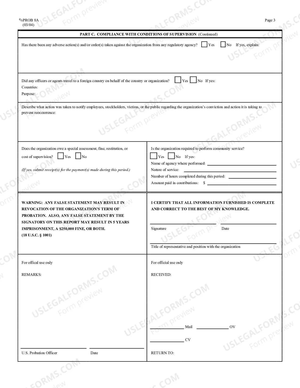 Preview Supervision Report For Organizations