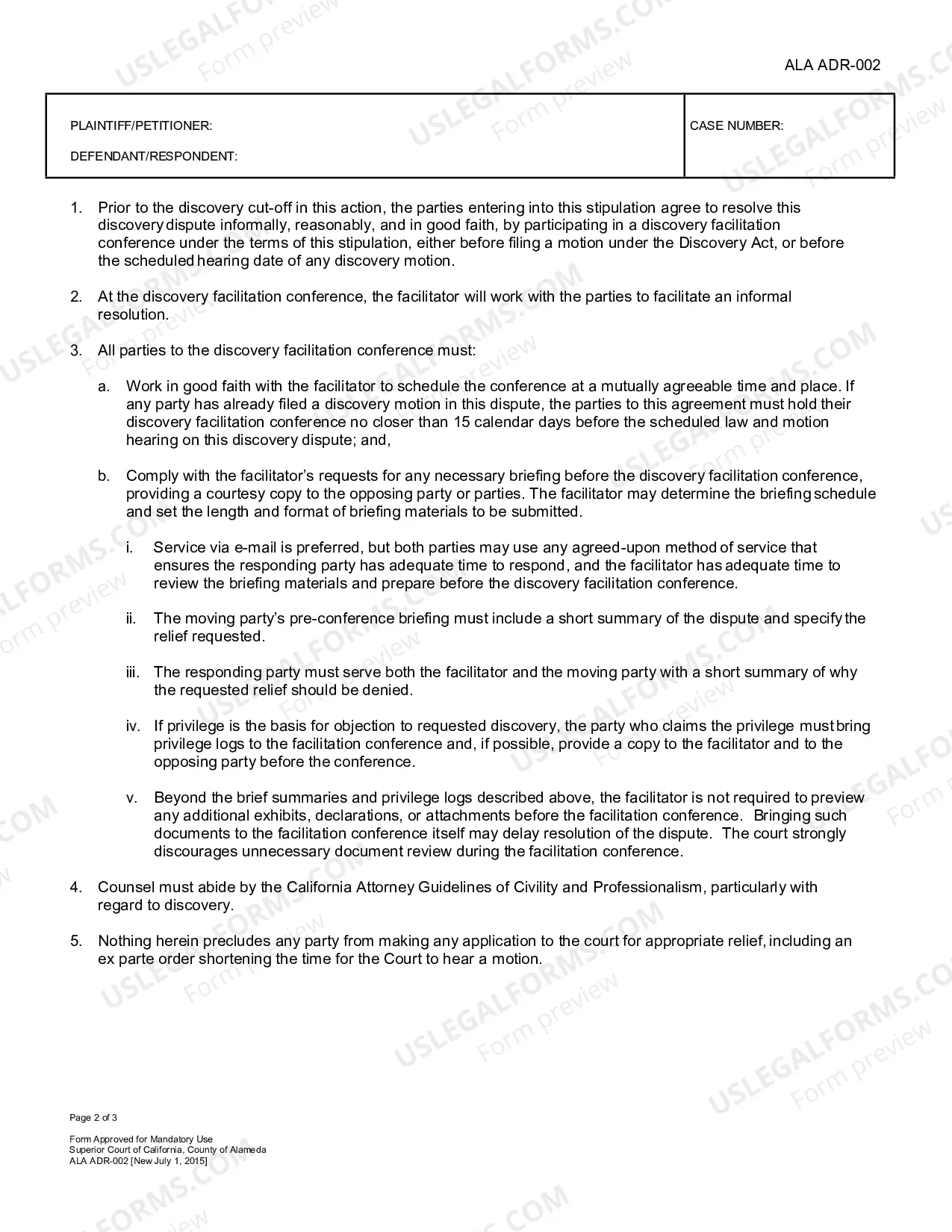 Preview Stipulation To Participate In Discovery Facilitation
