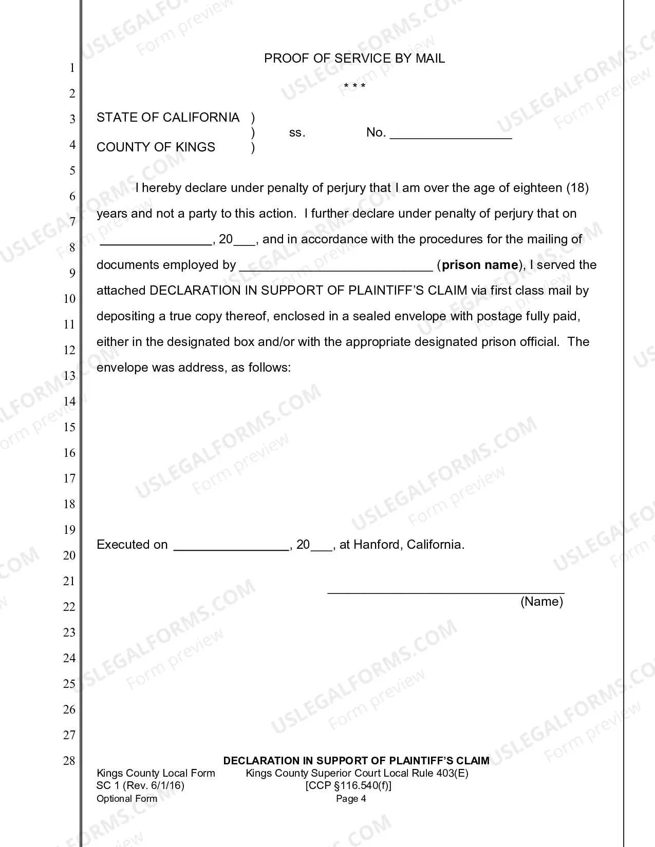 Preview Declaration In Support Of Plaintiffs Claim