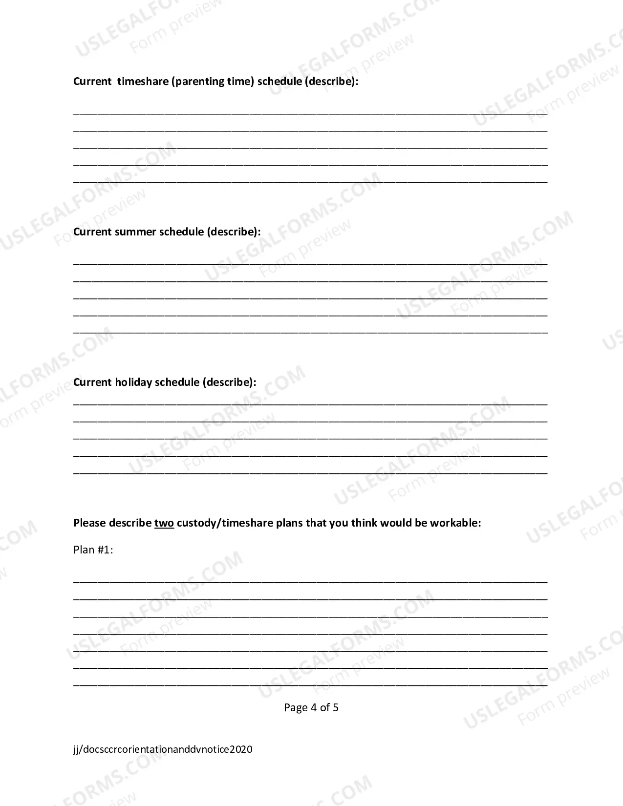 Preview Child Custody Recommending Counseling Intake Form (CCRC Intake Packet)