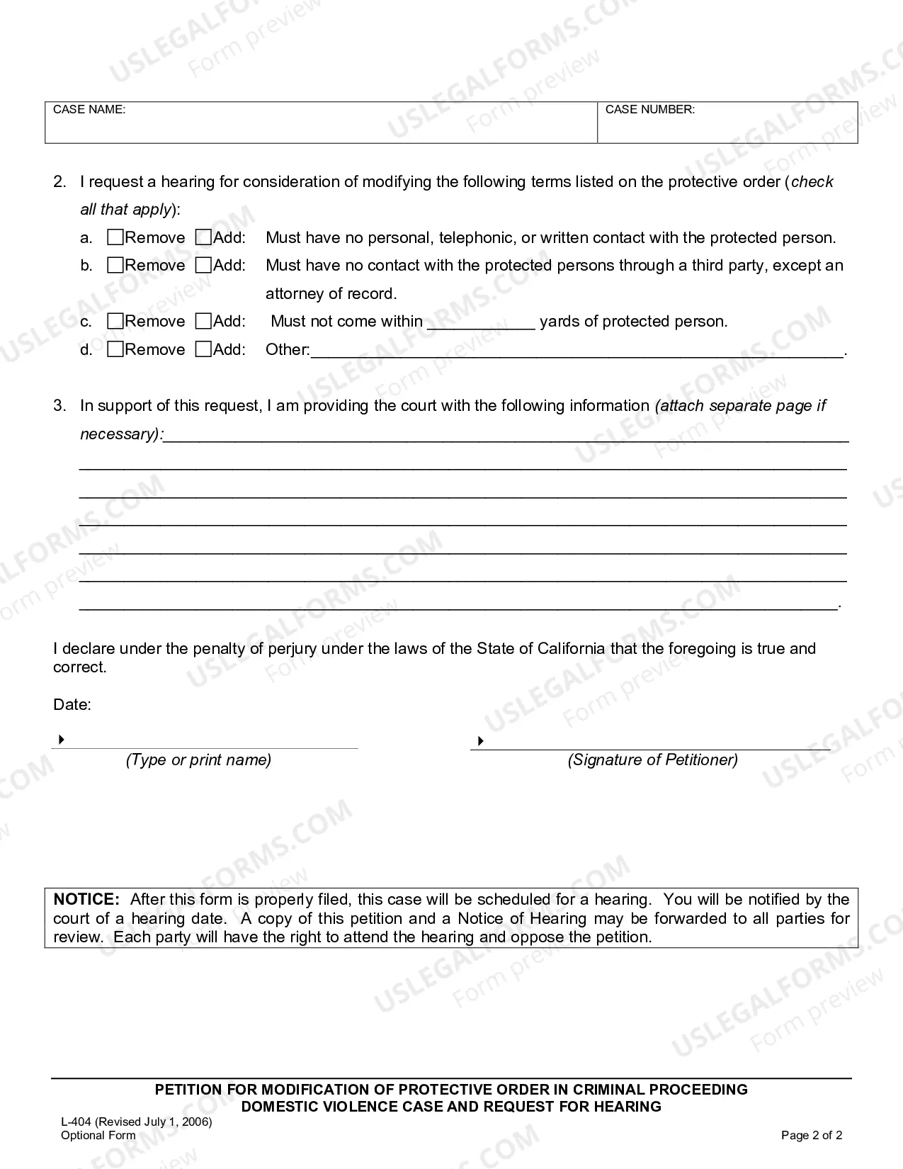 Preview Petition For Modification Of Protective Order In Criminal Proceeding Domestic Violence Case And Request For Hearing