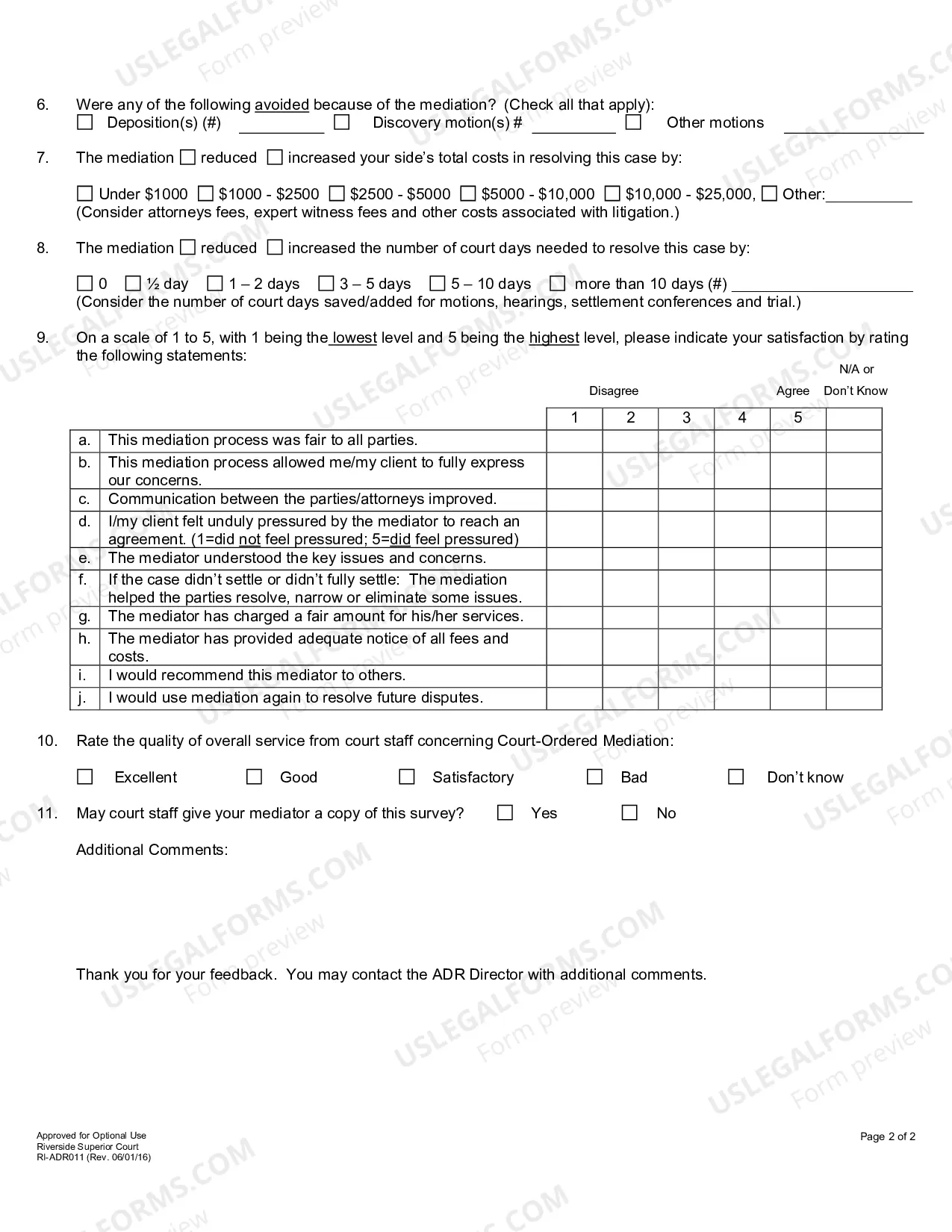 Preview Post Mediation Survey
