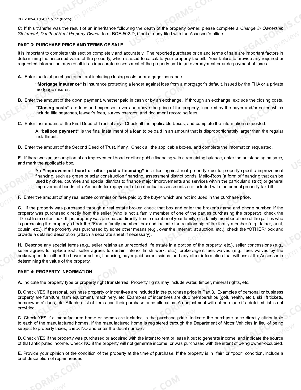 Preview Change Of Ownership Statement (Riverside)