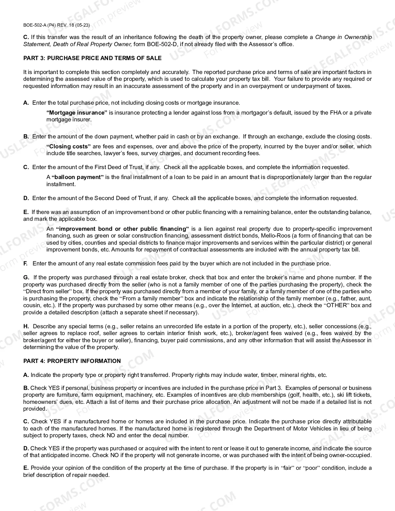Preview Preliminary Change Of Ownership Report (Riverside County)