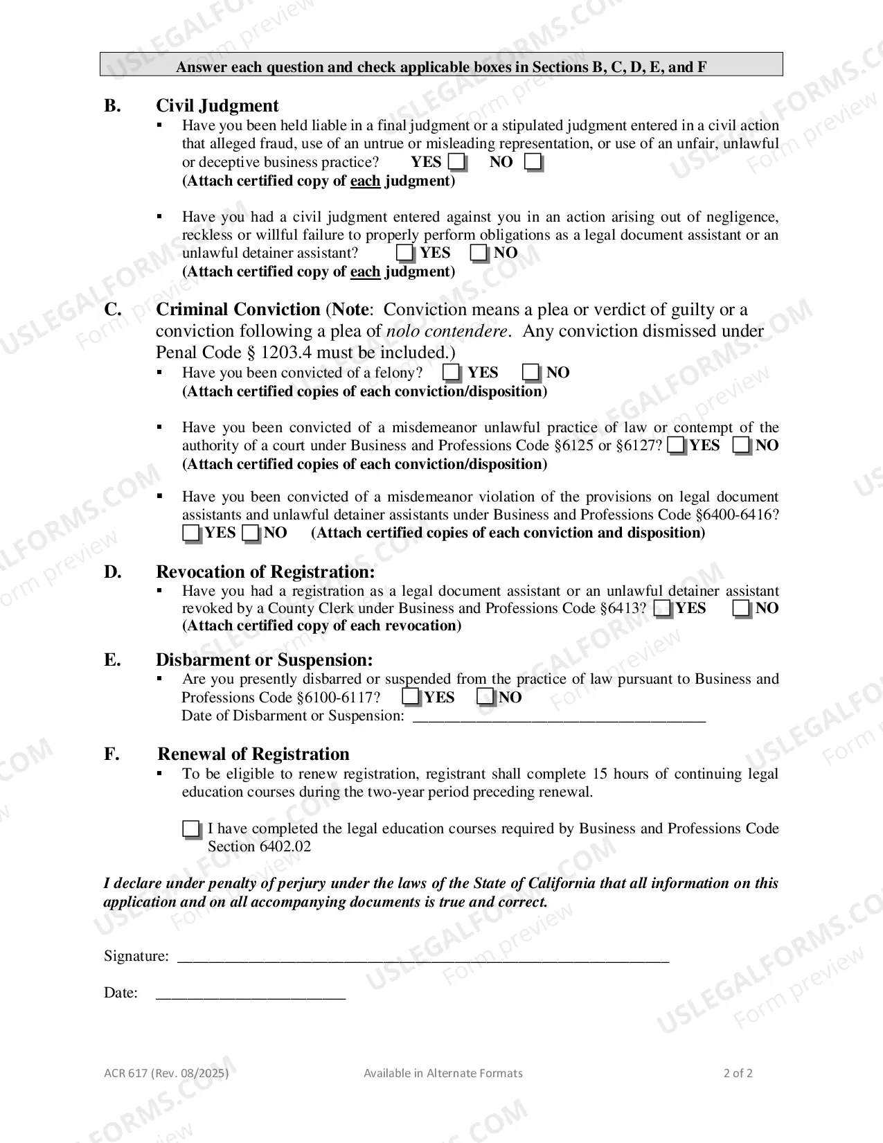 Preview Individual Registration As Unlawful Detainer Assistant